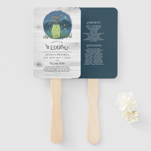 マウス素朴ホタル・メイソン・ジャー ハンドファン (正面&裏面)