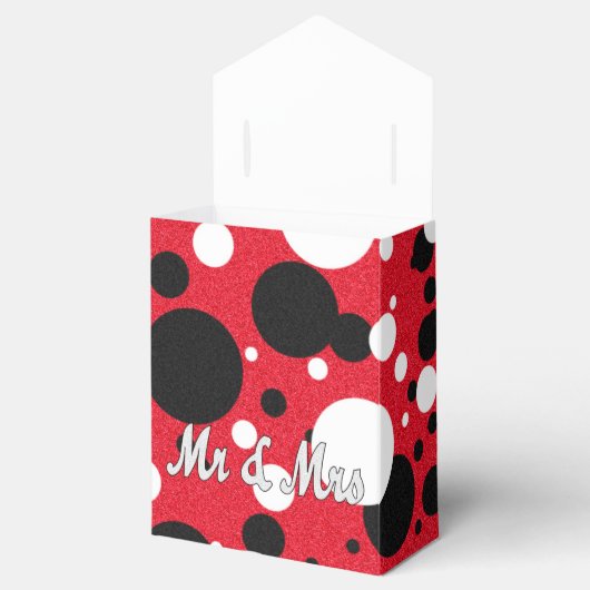 マウス結婚パーティーの水玉模様披露宴 フェイバーボックス (オープン)