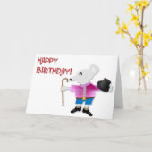 マウス誕生日 カード (黄色い花)