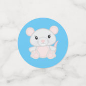 マウス赤ちゃんシャワーブルー コンフェッティ (スモール正面)