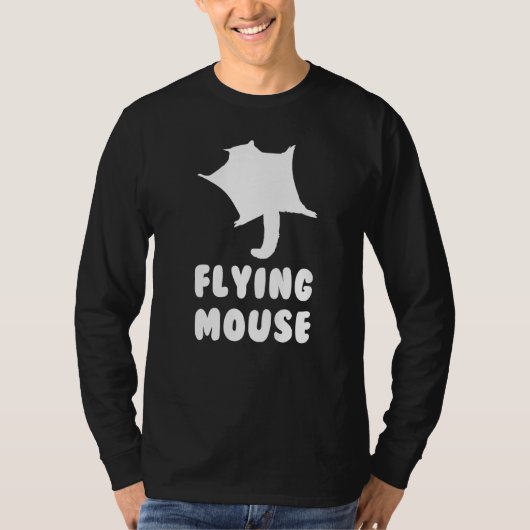 マウス飛んでいる砂糖滑空機引用文PET Tシャツ (正面)