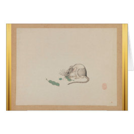 マウス食べの豆の莢中国のの年〔占星術の〕十二宮図カード