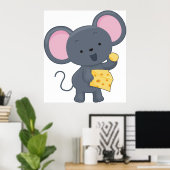 マウス食べチーズ ポスター (ホームオフィス)