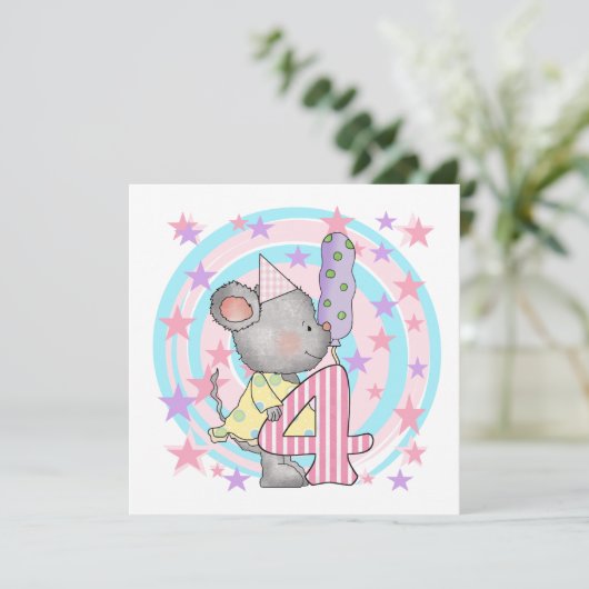 マウス4th誕生日Tシャツとギフト カード (スタンド正面)