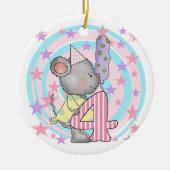 マウス4th誕生日Tシャツとギフト セラミックオーナメント (正面)