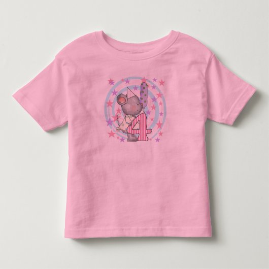 マウス4th誕生日Tシャツとギフト トドラーTシャツ (正面)