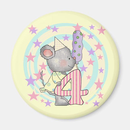 マウス4th誕生日Tシャツとギフト マグネット (正面)