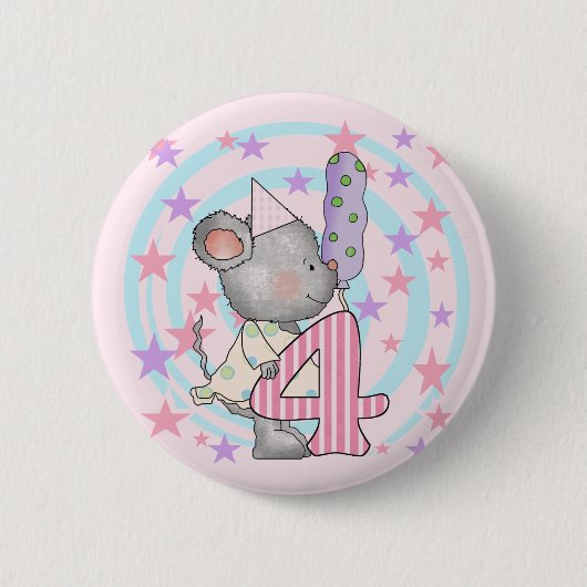 マウス4th誕生日Tシャツとギフト 缶バッジ (正面)