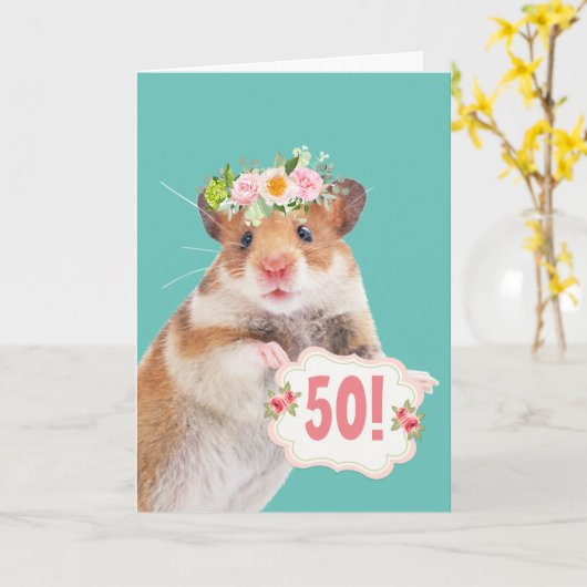 マウス50と素晴らしい誕生日 カード (黄色い花)