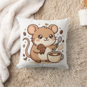マウス かわいい コーヒー スロー枕 クッション (ブランケット)