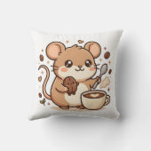 マウス かわいい コーヒー スロー枕 クッション (裏面)