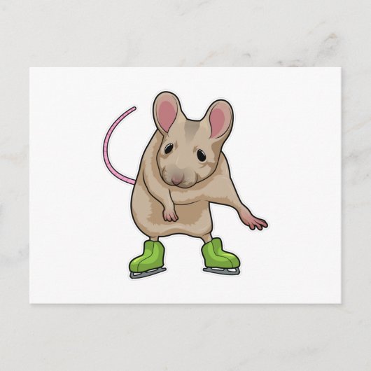 マウス アイススケート アイススケート ポストカード (正面)