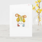 マウス キス カード (黄色い花)