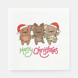 マウス，クリスマス，冬，動物，マウス スタンダードランチョンナプキン