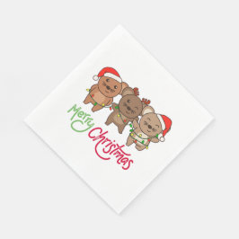 マウス，クリスマス，冬，動物，マウス スタンダードランチョンナプキン