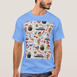 マウス クルーズ バケーション 1caesium フレンズ レトロ ガール tシャツ