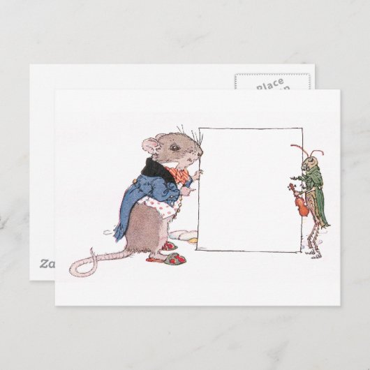 マウス＆ホタルガエルがあなたの写真を掲げる ポストカード (正面/裏面)