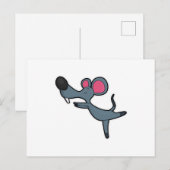 マウス ヨガ ストレッチ エクササイズ ポストカード (正面/裏面)