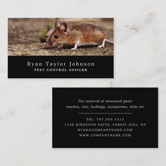 マウス、害虫駆除 名刺 (正面/裏面)