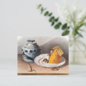 マウス(Mus-musculus)イラストレーション ポストカード (スタンド正面)