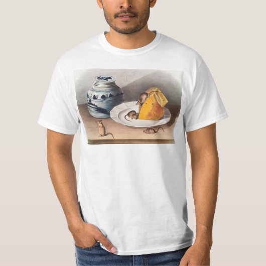 マウス(Mus-musculus)イラストレーション Tシャツ (正面)