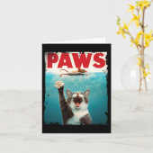 マウスKを追っユーモアのあるて歩く猫マウス猫 カード (黄色い花)