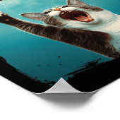 マウスKを追っユーモアのあるて歩く猫マウス猫 ポスター (角)