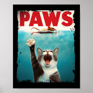 マウスKを追っユーモアのあるて歩く猫マウス猫 ポスター