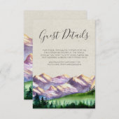 マウテ素朴ン結婚のゲスト詳細カード エンクロージャーカード (正面/裏面)