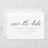 マウデ | ミニマリストのスクリプト写真の日付を保存 招待状 (正面)