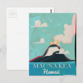 マウナケア火山 ビンテージ ハワイ 旅行 ポスター ポストカード (正面/裏面)
