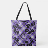 マウナロアハワイアンハイビスカスプレイドビーチバッグ トートバッグ (正面)