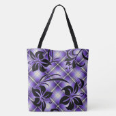 マウナロアハワイアンハイビスカスプレイドビーチバッグ トートバッグ (裏面)