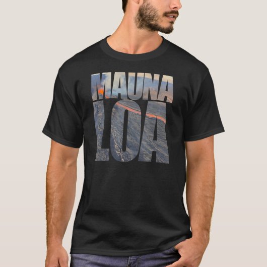 マウナロア火山噴火写真文字観光客羽和 Tシャツ (正面)