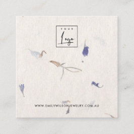 マウブ花びら手作り紙スタッドイヤリングディスプレイ スクエア名刺