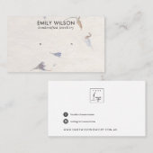 マウブ花びら手作り紙スタッドイヤリングディスプレイ 名刺 (正面/裏面)