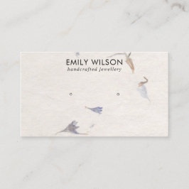 マウブ花びら手作り紙スタッドイヤリングディスプレイ 名刺