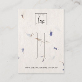 マウブ花びら手作り紙ヘアクリップ表示カード 名刺