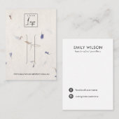 マウブ花びら手作り紙ヘアクリップ表示カード 名刺 (正面/裏面)