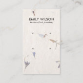 マウブ花びら手作り紙2スタッドイヤリングディスプレイ 名刺 (正面)