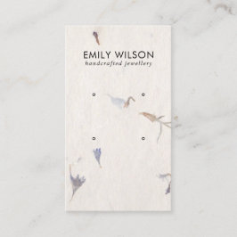 マウブ花びら手作り紙2スタッドイヤリングディスプレイ 名刺