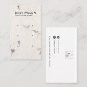 マウブ花びら手作り紙3スタッドイヤリングディスプレイ 名刺 (正面/裏面)