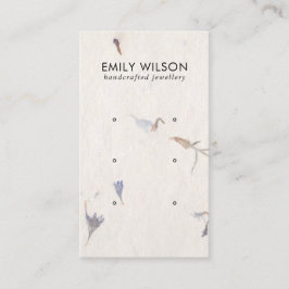 マウブ花びら手作り紙3スタッドイヤリングディスプレイ 名刺