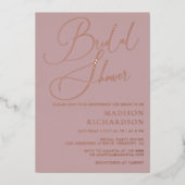 マウベダスティバラ金ゴールドエレガントブライダルシャワー 箔招待状 (正面)