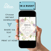 マウベダスティピンクフローラバラブライダルシャワー 招待状