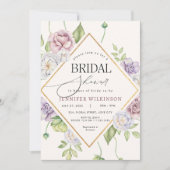 マウベダスティピンクフローラバラブライダルシャワー 招待状 (正面)