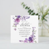 マウベダスティー薄紫パープルフローラブライダルシャワー 招待状 (スタンド正面)