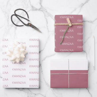 マウモダンブピンクと白クワンザ ラッピングペーパーシート