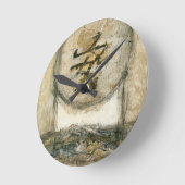 マウロ著中国のな静けさの絵画 ラウンド壁時計 (傾斜)