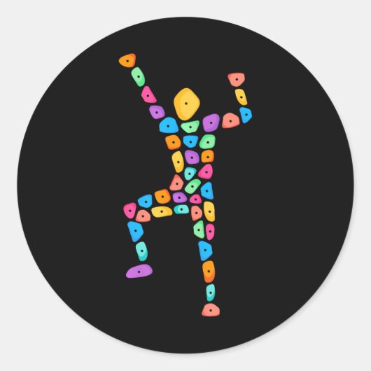 マウンおもしろいテン登山ボルダリングガールズボーイズ ラウンドシール (正面)